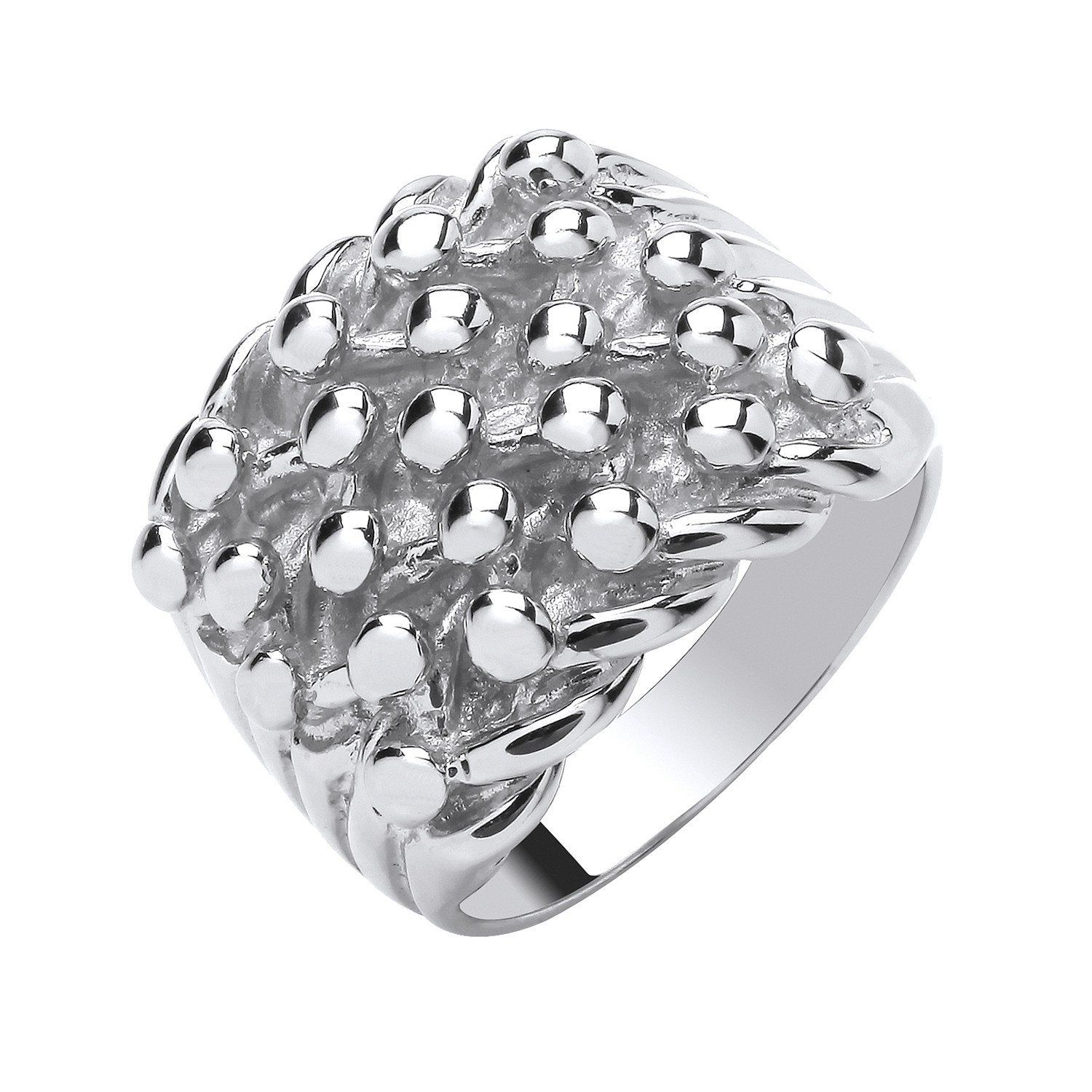 Silver 5 Row Keeper, Woven Back Ring - Fine Ring - Certified Authentic - Swiss Made – Luxury Jewellery by Imperial Tim